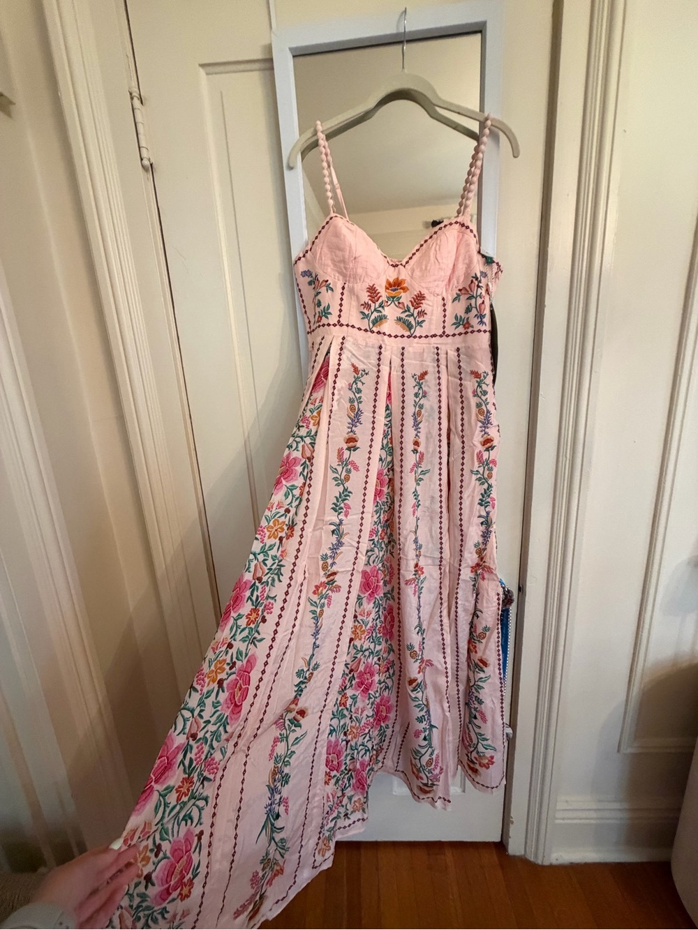 Farm Rio Pink Floral Embroidered Maxi Dress NWT - Picture 7 of 9